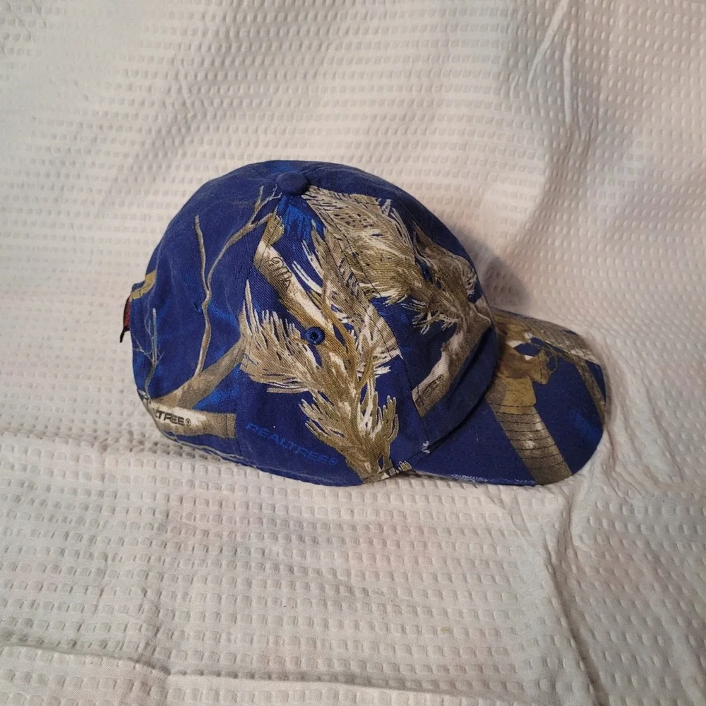 Realtree‎ Blue Camo Baseball Cap Adjustable Camouflage Hunting Hat Mens OSFM